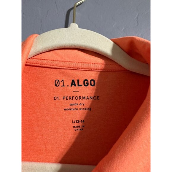 01. Algo Boys Quick Dry Performance Long Sleeve Polo Size L 12/14 NWOT - Picture 3 of 5